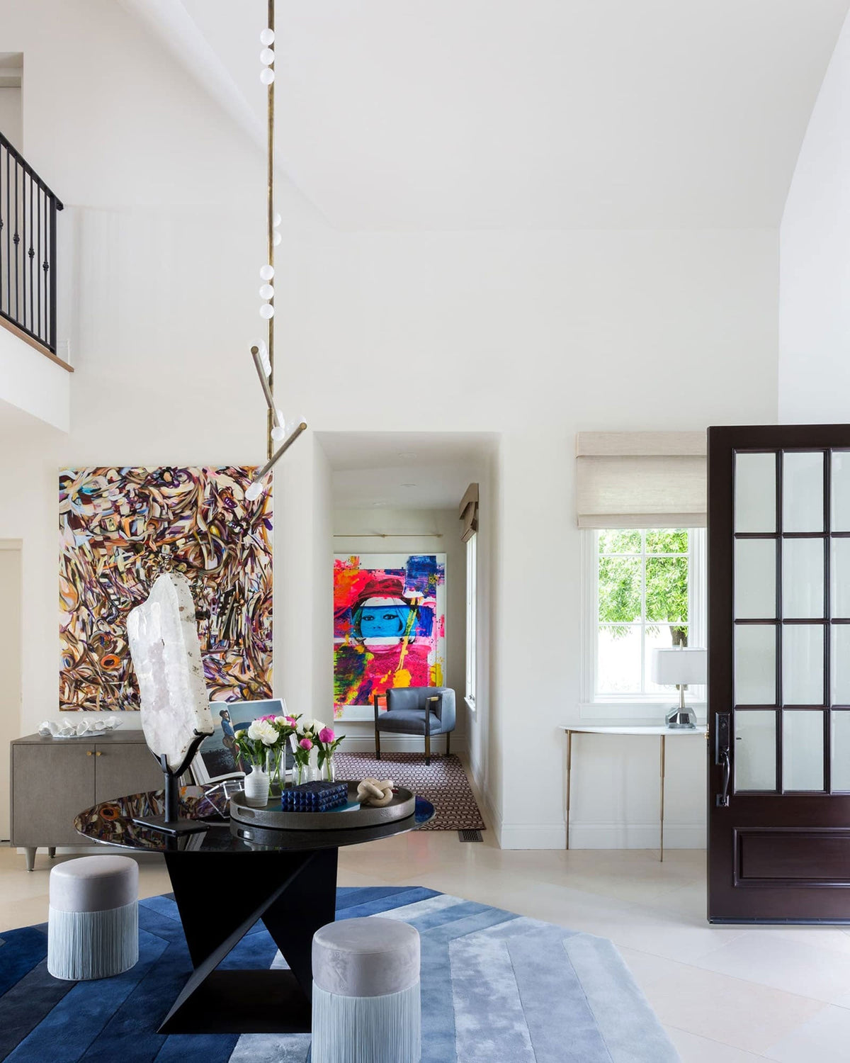 Yieli Brass Glass Drop Chandelier