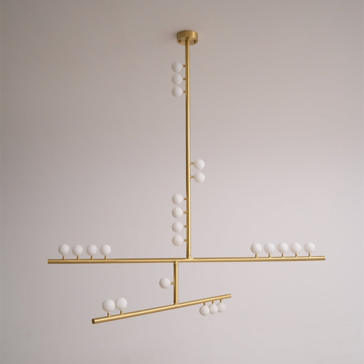 Yieli Brass Glass Drop Chandelier