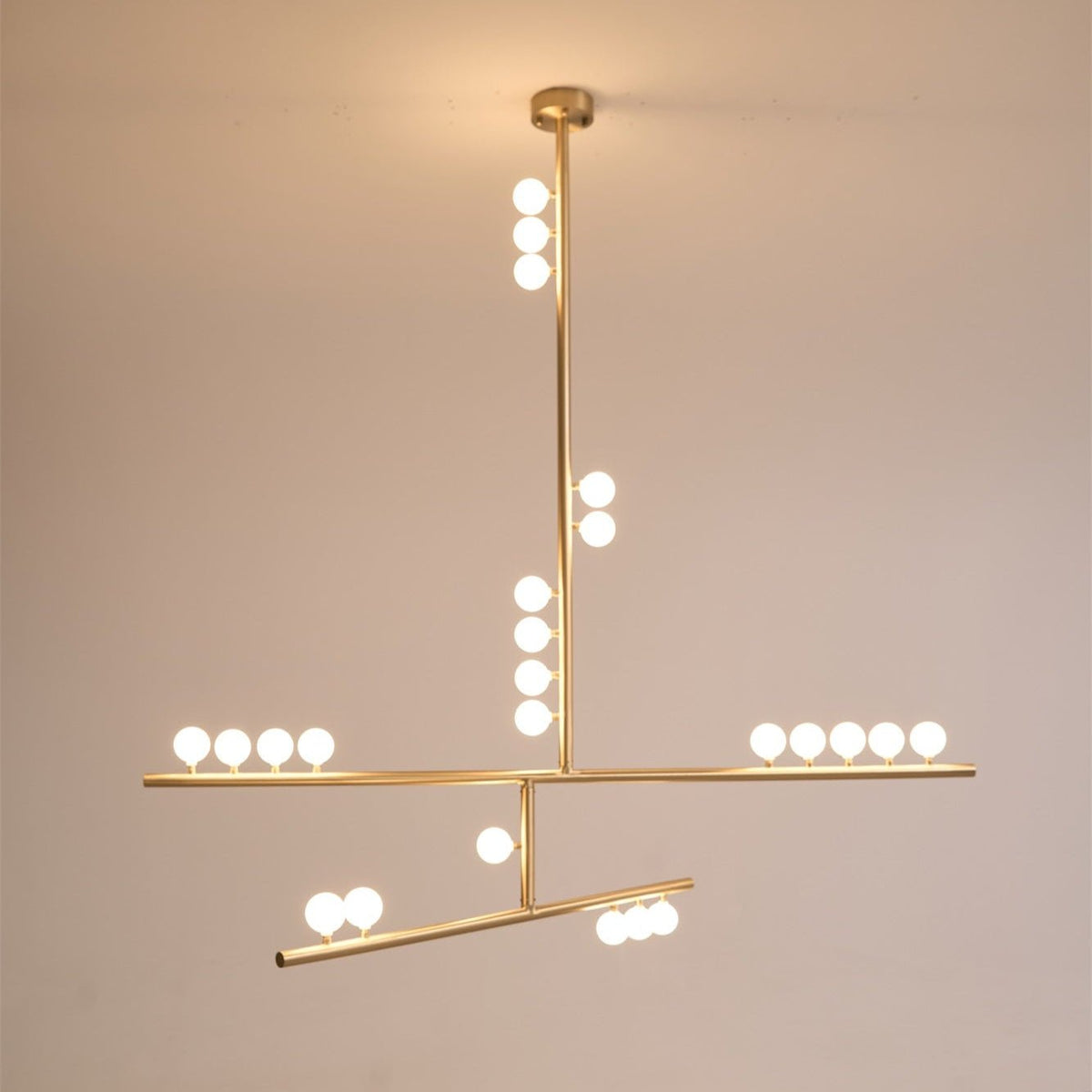 Yieli Brass Glass Drop Chandelier