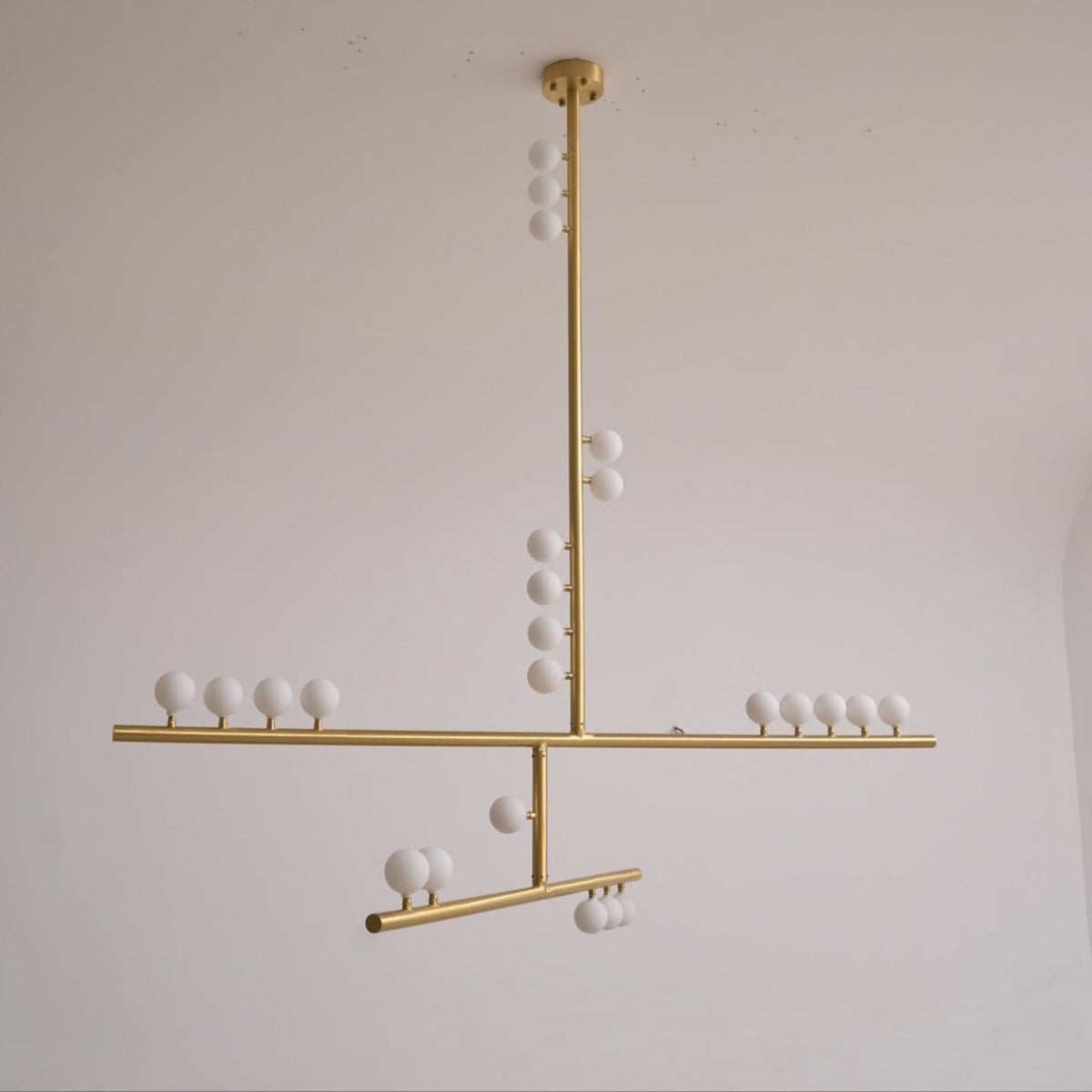 Yieli Brass Glass Drop Chandelier
