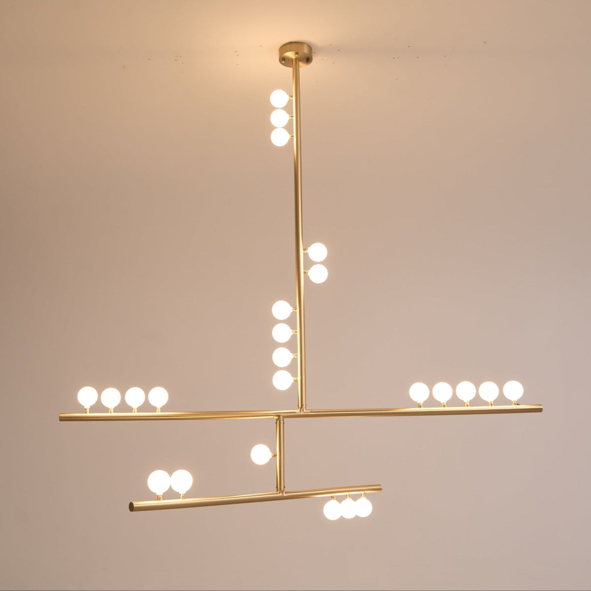 Yieli Brass Glass Drop Chandelier