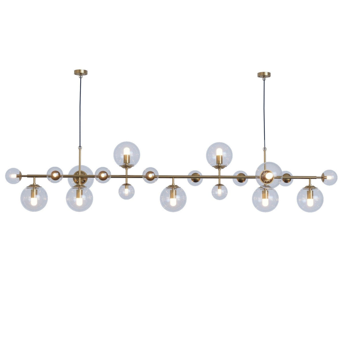 Velaena Chandelier Brass Glass Globe