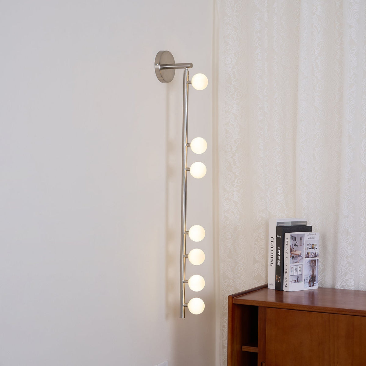 Pamela Tube Plug-in Brass Glass Wall Lamp
