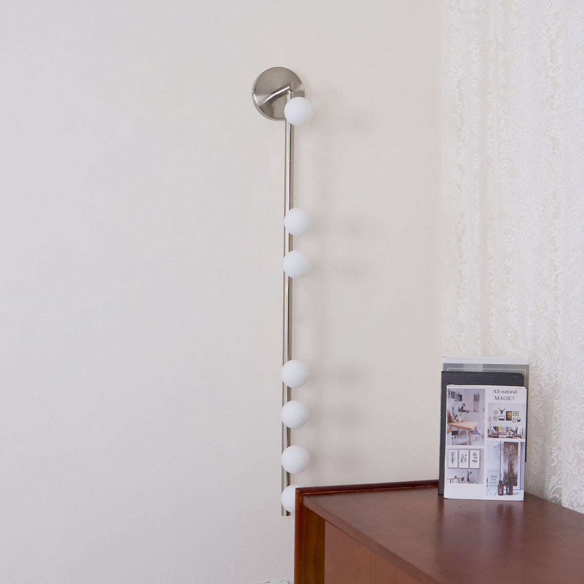 Pamela Tube Plug-in Brass Glass Wall Lamp