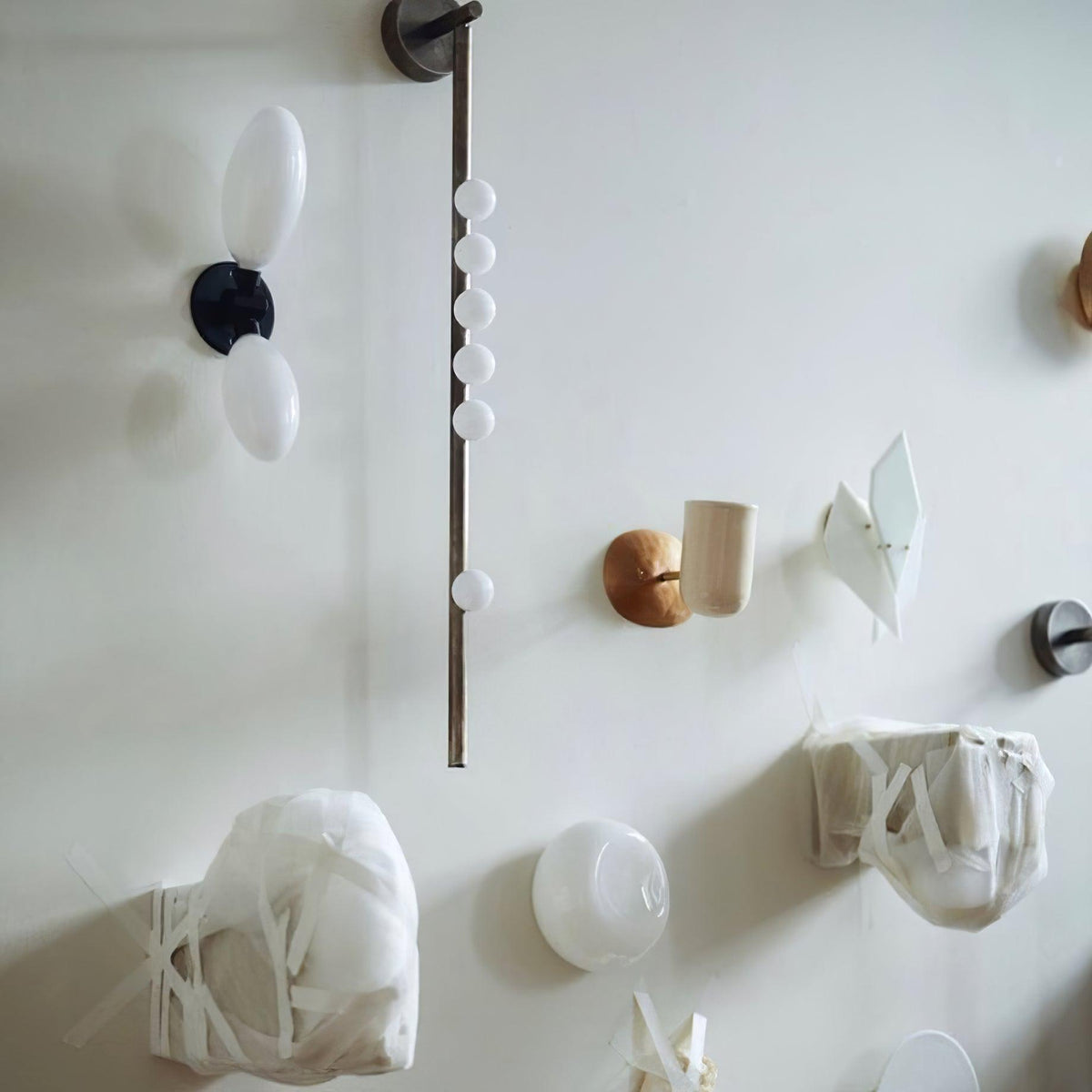 Pamela Tube Plug-in Brass Glass Wall Lamp