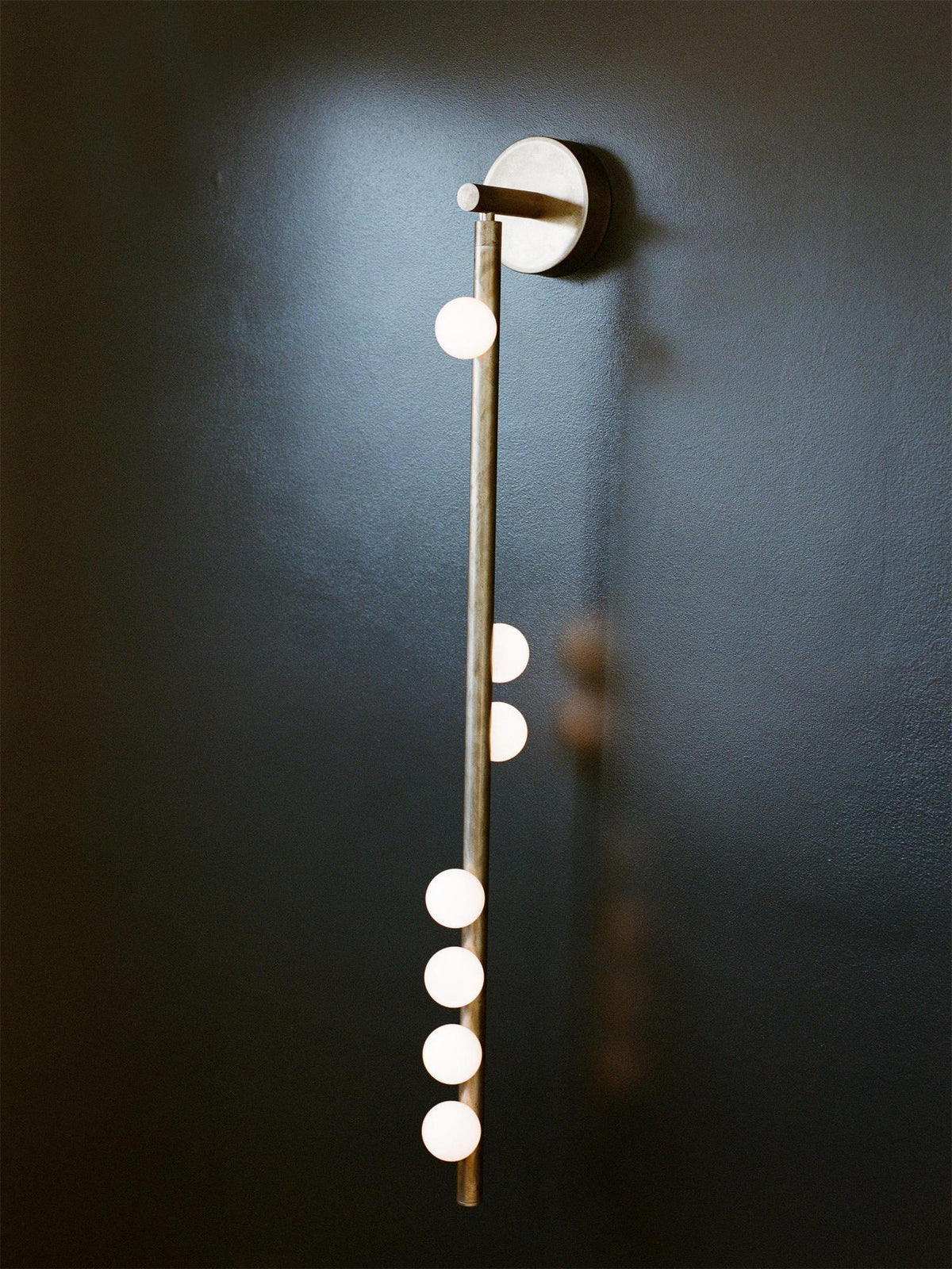 Pamela Tube Plug-in Brass Glass Wall Lamp