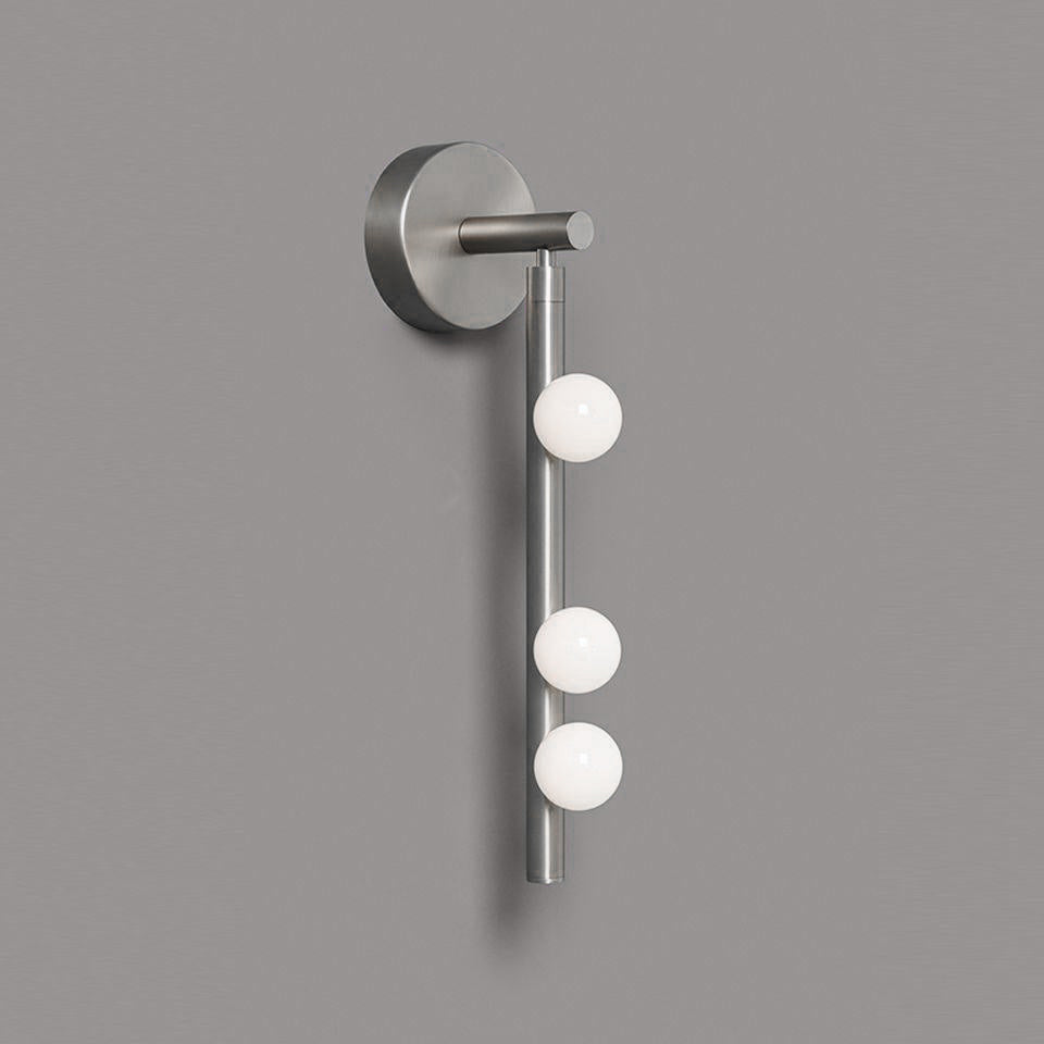 Rory Modern Minimalist Tube Brass Glass Wall Lamp