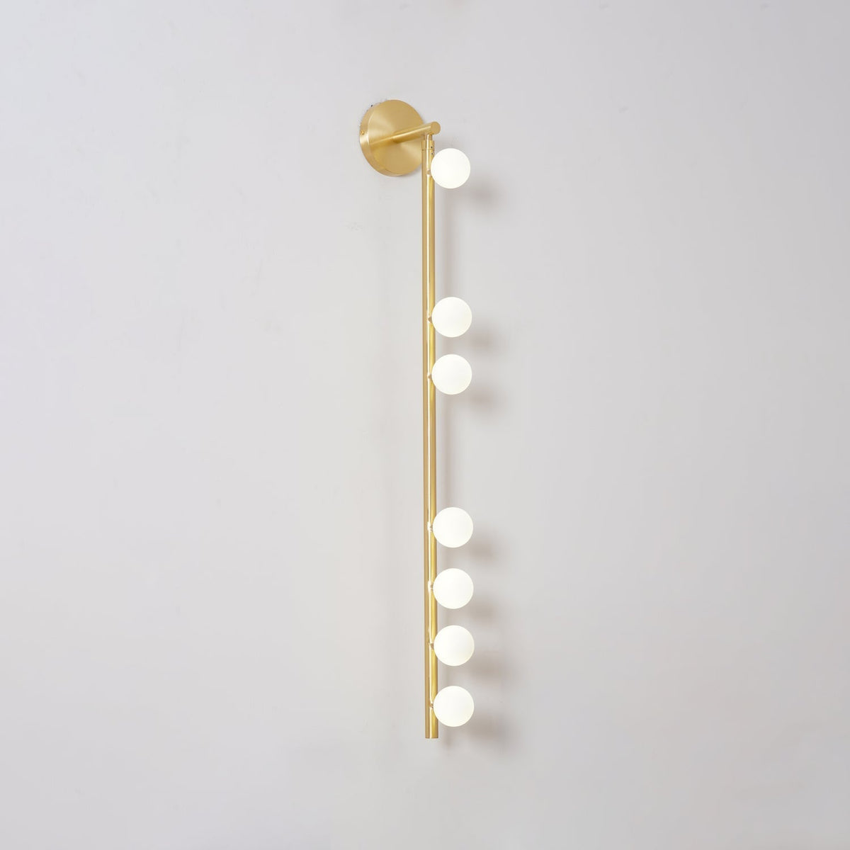 Rory Modern Minimalist Tube Brass Glass Wall Lamp