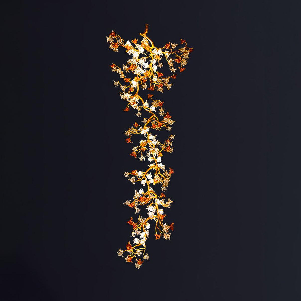 Aare Maple Branch Brass Crystal Chandelier