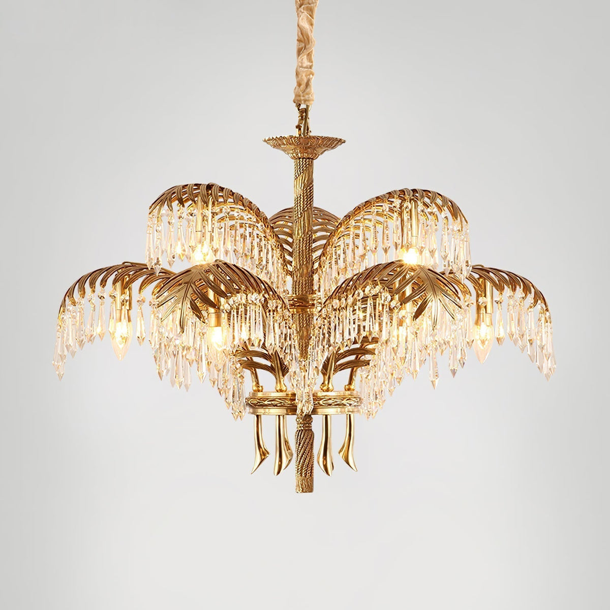 Kilwen Regal Brass Crystal Chandelier