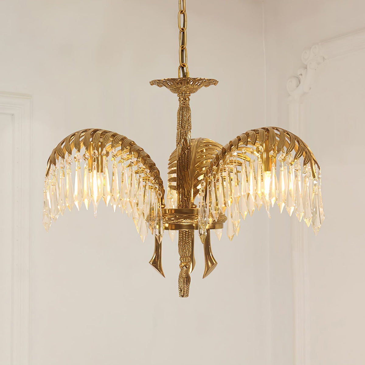 Kilwen Regal Brass Crystal Chandelier