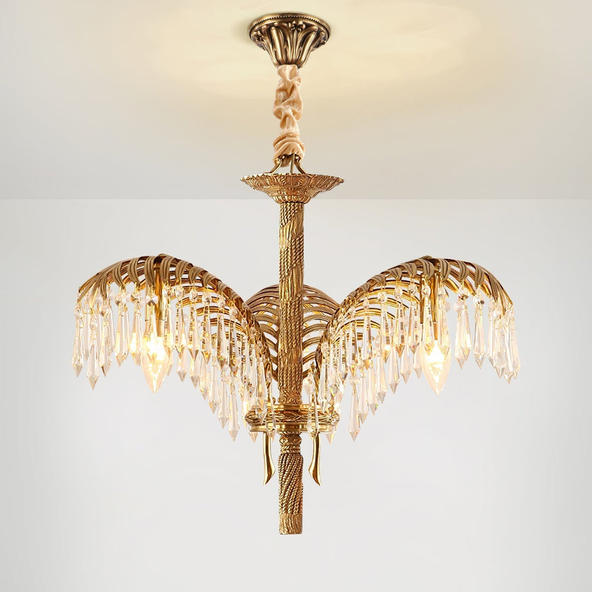 Kilwen Regal Brass Crystal Chandelier