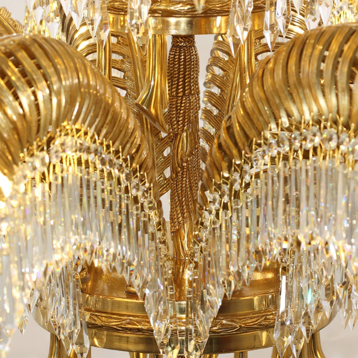 Kilwen Regal Brass Crystal Chandelier