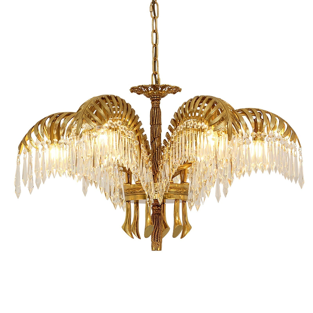 Kilwen Regal Brass Crystal Chandelier