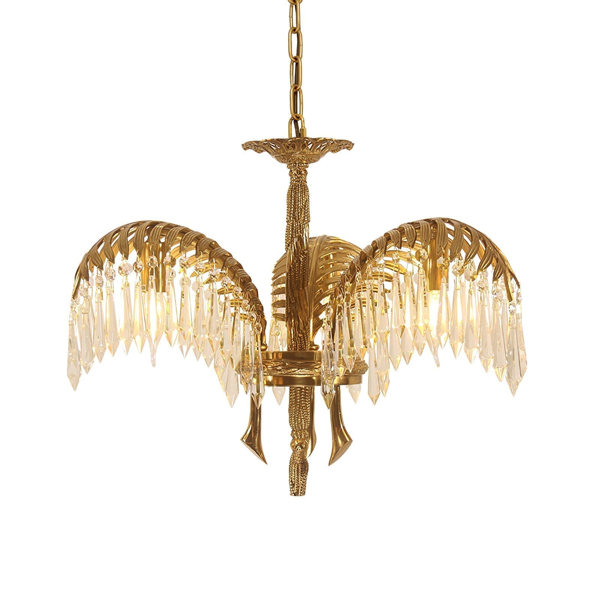 Kilwen Regal Brass Crystal Chandelier