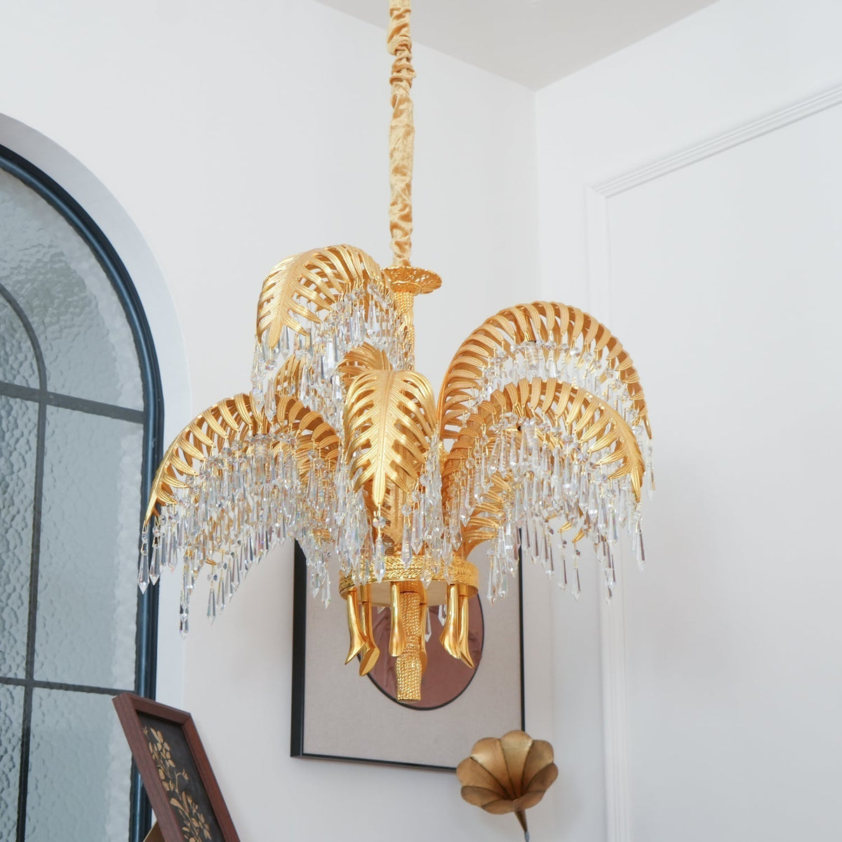 Kilwen Regal Brass Crystal Chandelier