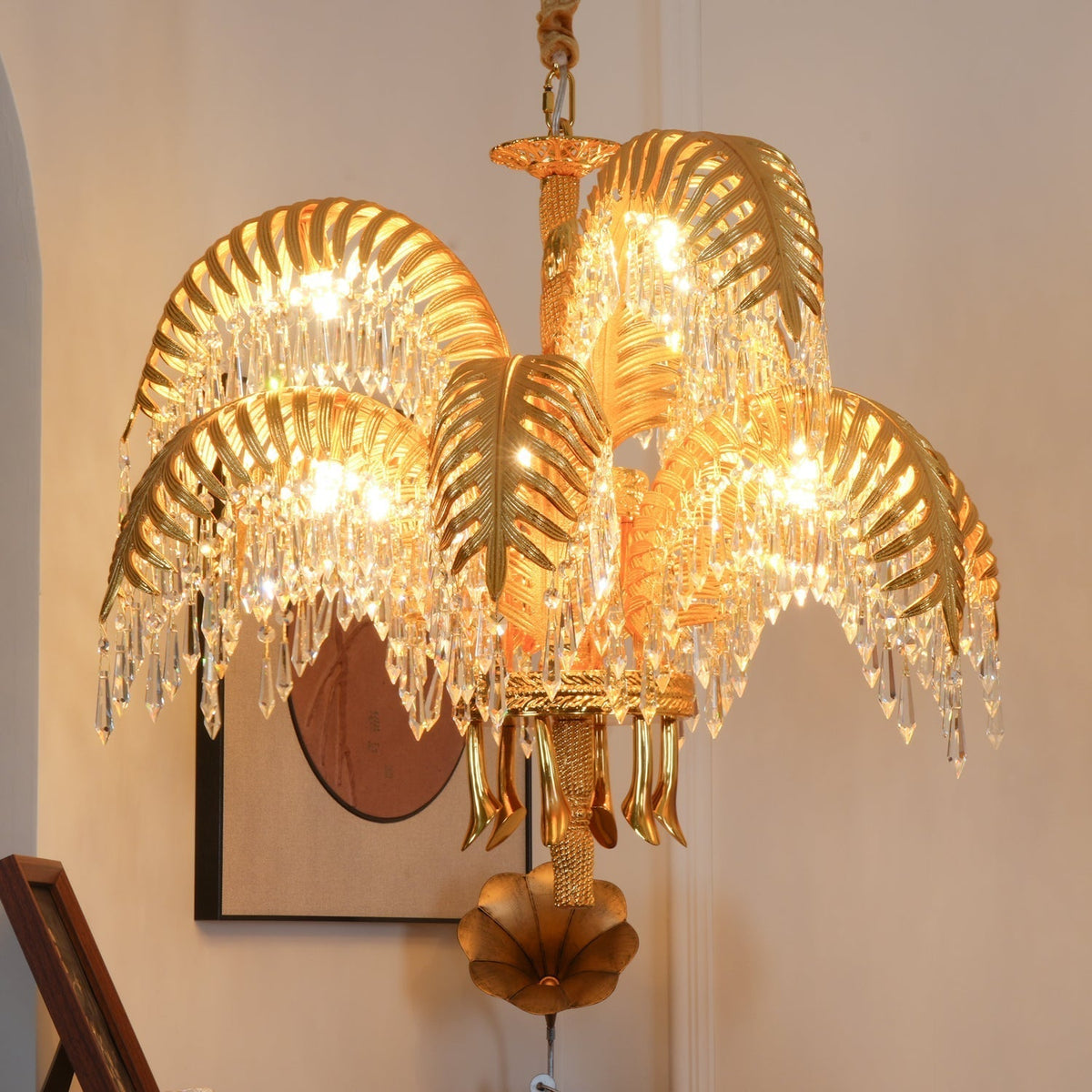 Kilwen Regal Brass Crystal Chandelier