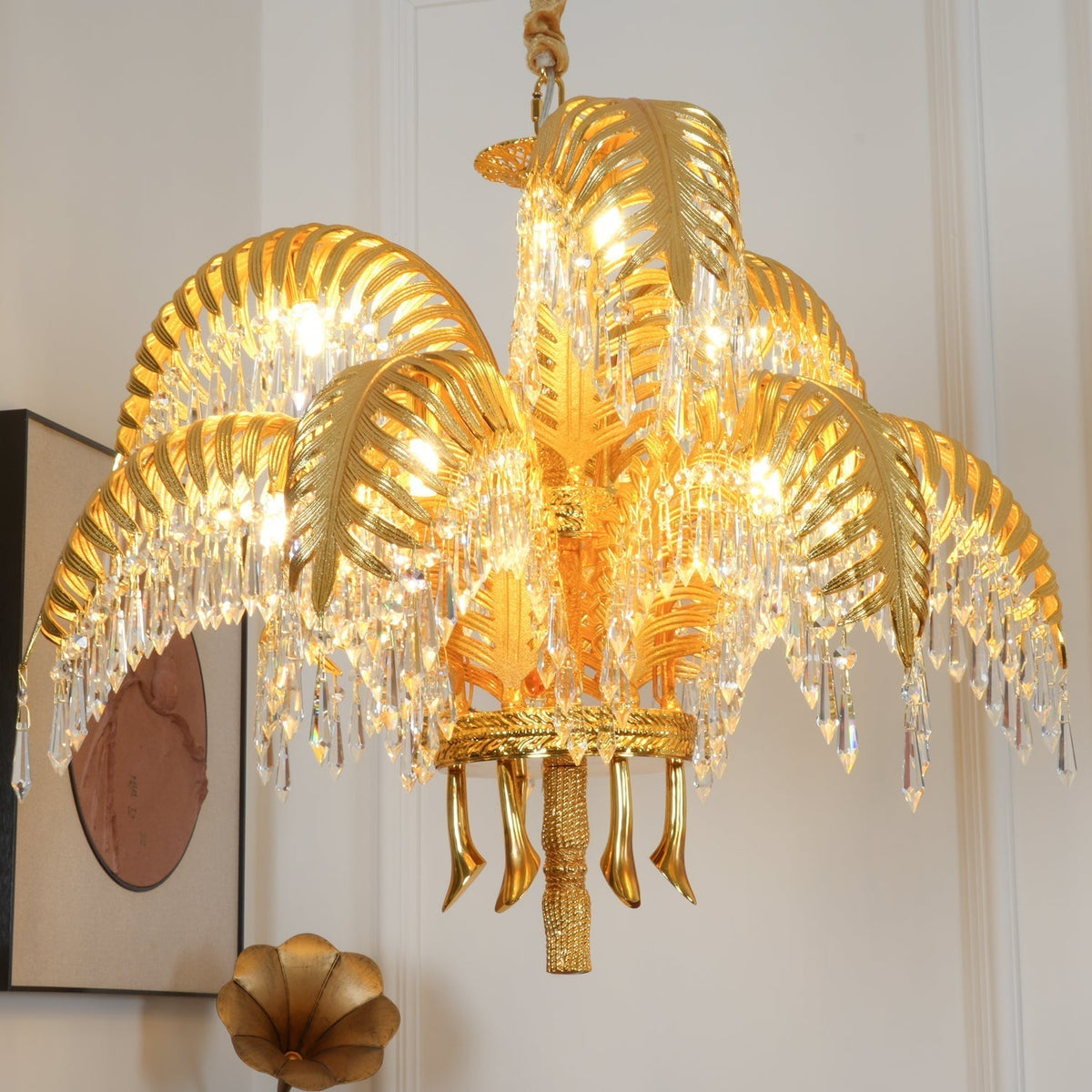 Kilwen Regal Brass Crystal Chandelier