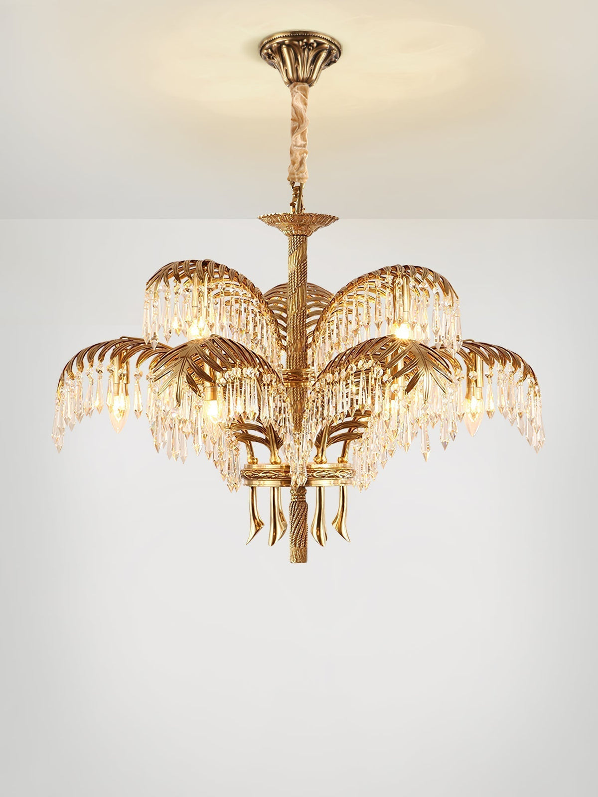 Kilwen Regal Brass Crystal Chandelier