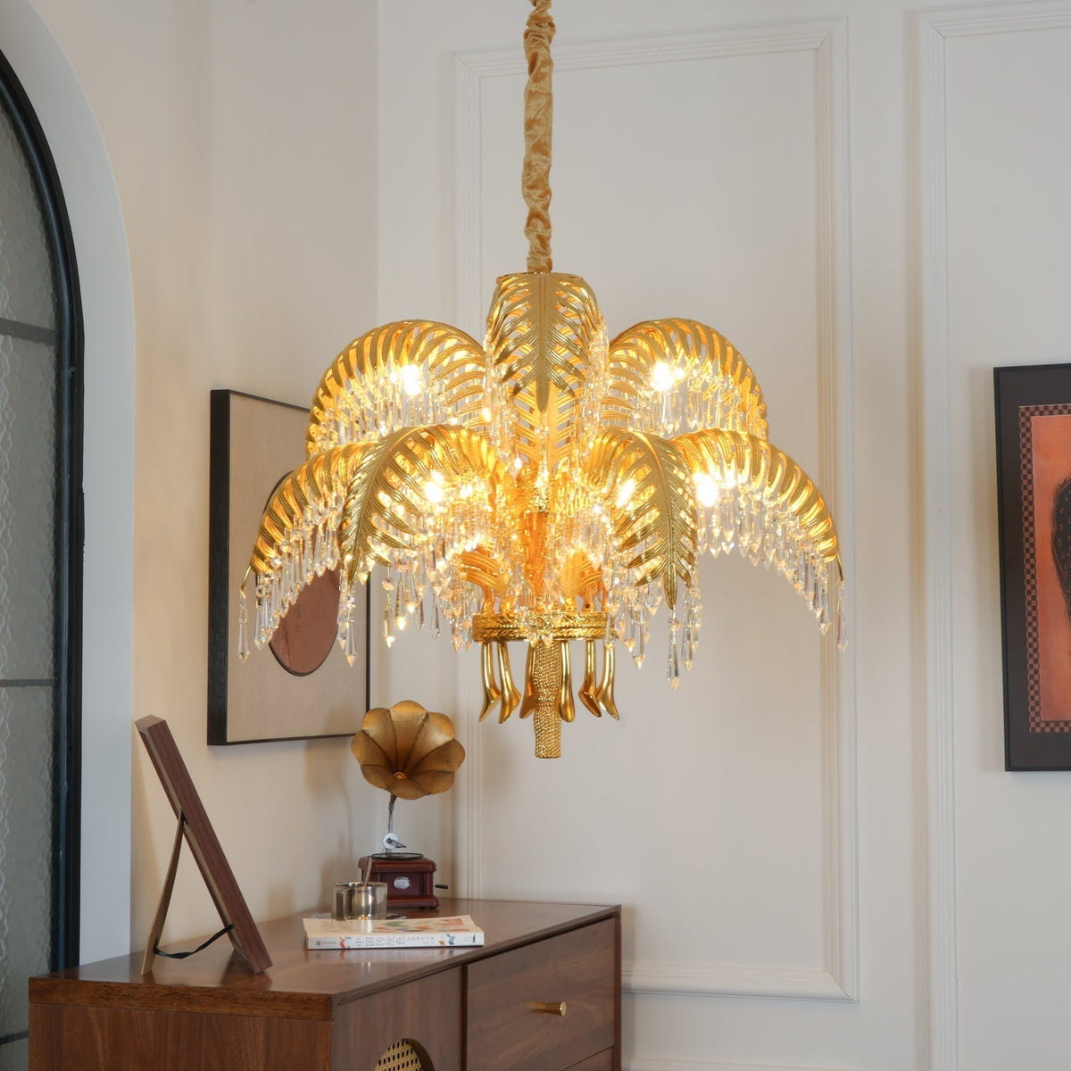 Kilwen Regal Brass Crystal Chandelier