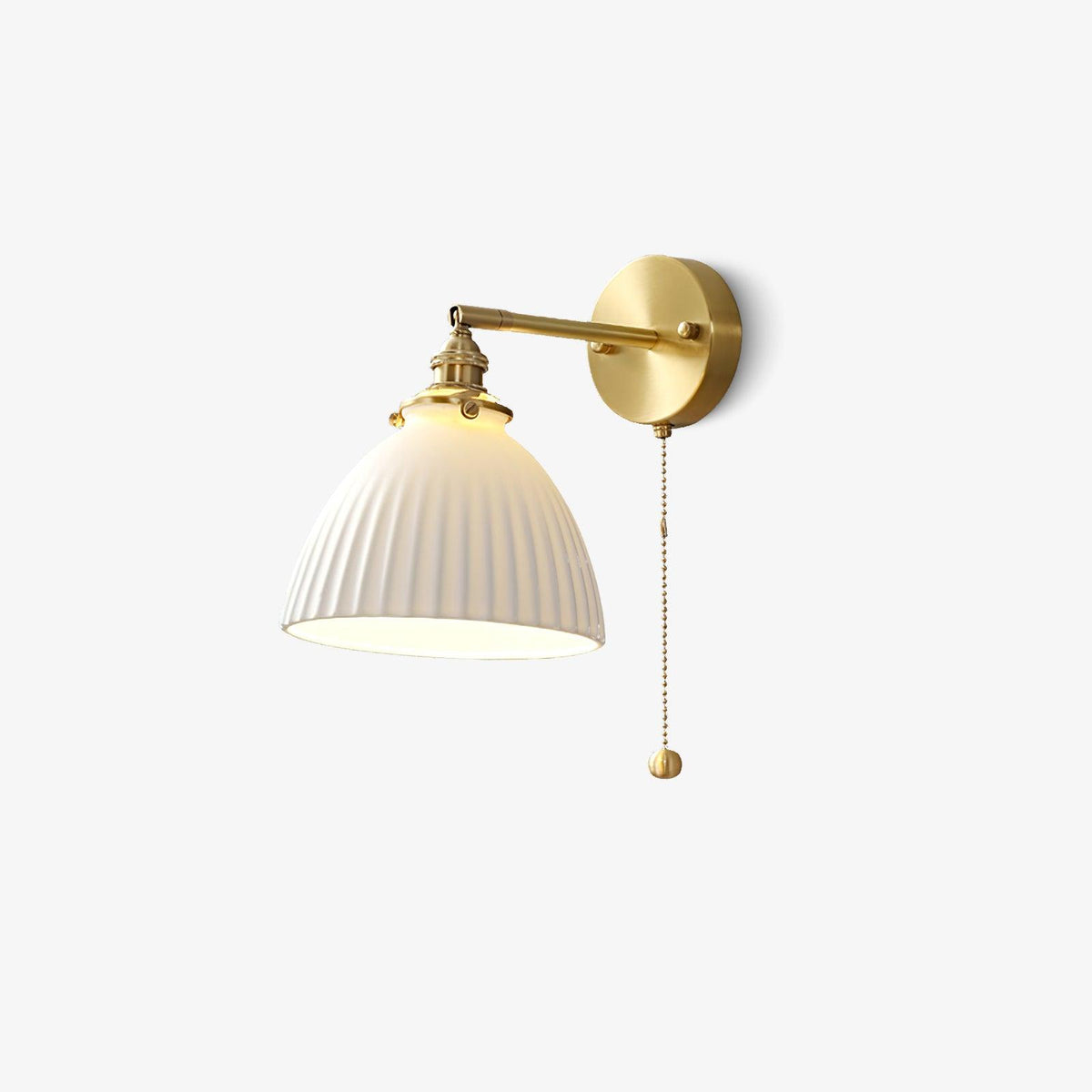 Oriiraria Wall Lamp Pleated Ceramic Brass
