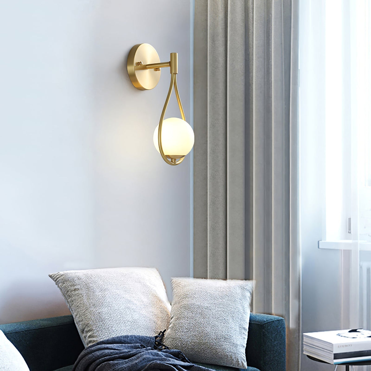 Eiralaya Modern Minimalist Vanity Brass Glass Wall Lamp