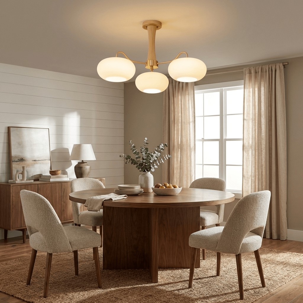 Jazia Brass Wooden Persimmon Chandelier