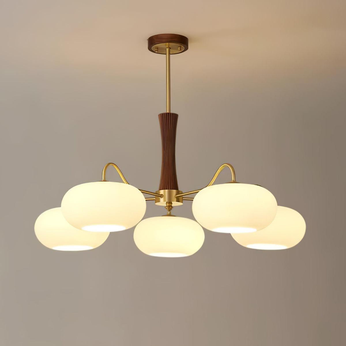 Fiorella Vintage Brass Wooden Chandelier