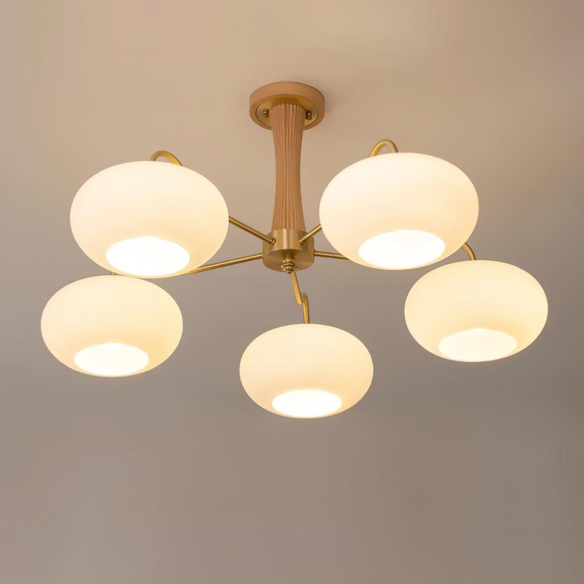 Fiorella Vintage Brass Wooden Chandelier