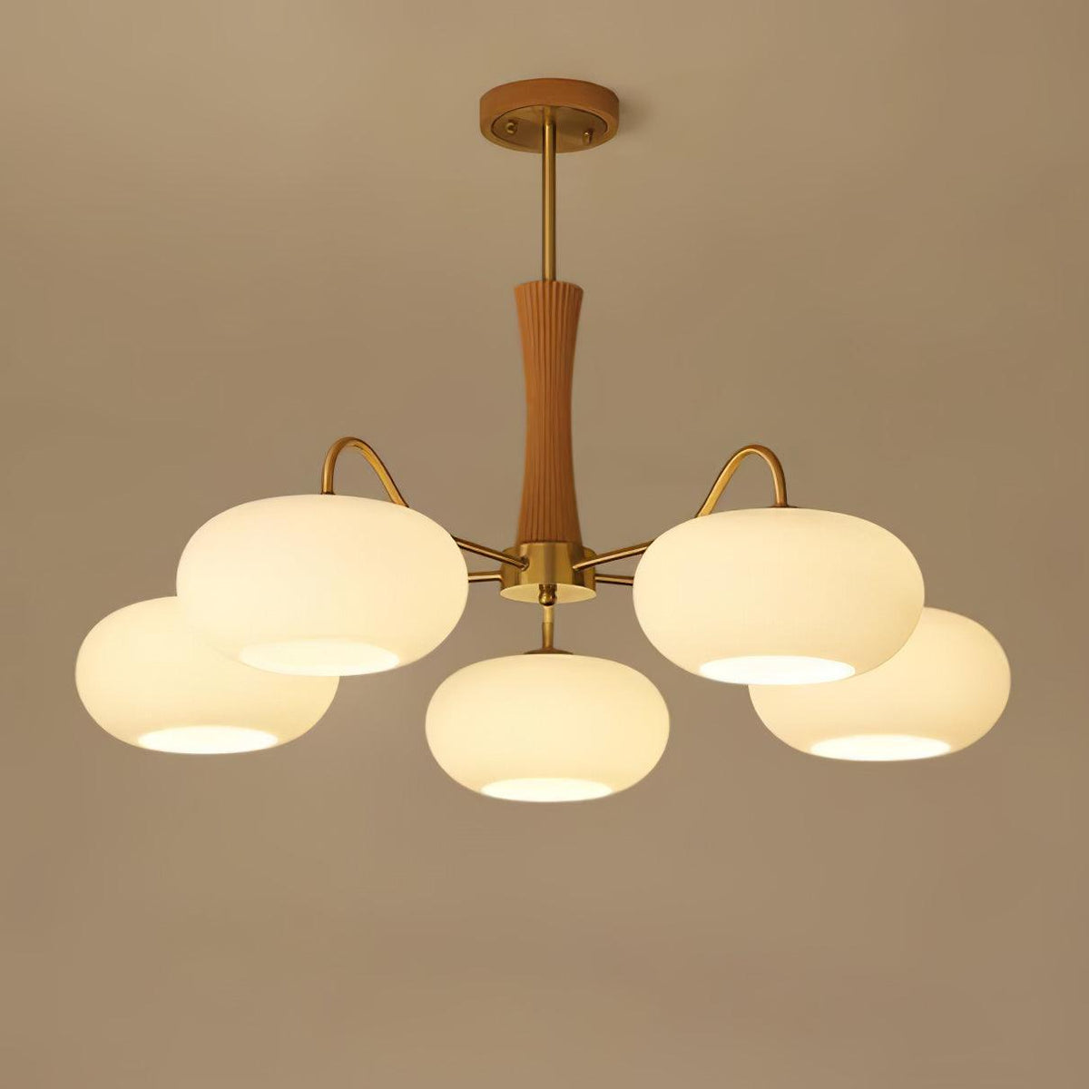 Fiorella Vintage Brass Wooden Chandelier