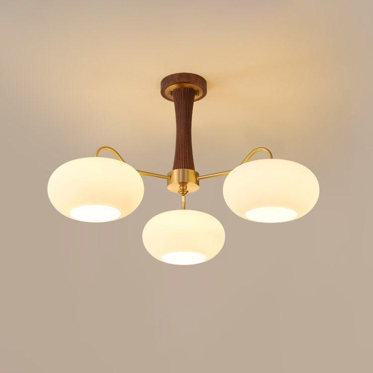 Jazia Brass Wooden Persimmon Chandelier