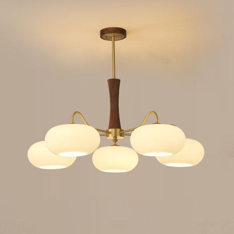 Jazia Brass Wooden Persimmon Chandelier