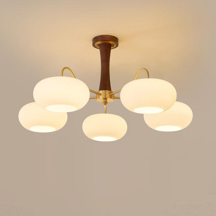 Jazia Brass Wooden Persimmon Chandelier