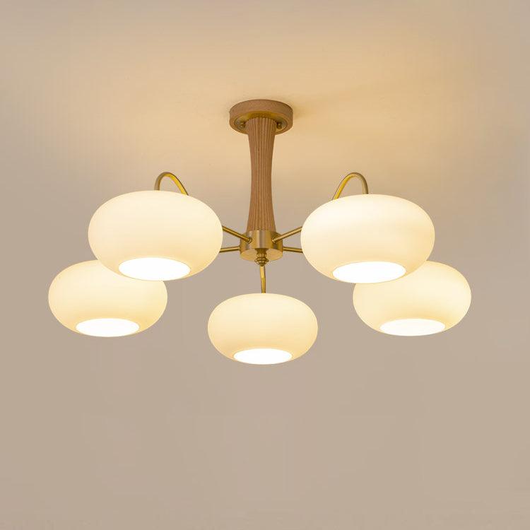 Jazia Brass Wooden Persimmon Chandelier