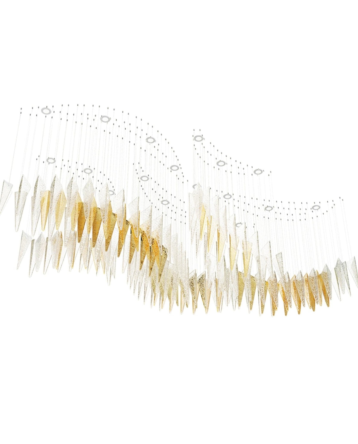 Nyvinia Glass Feather-Shape Chandelier