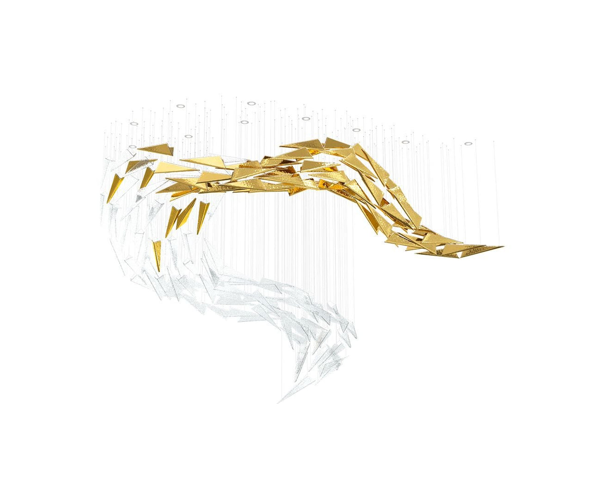 Nyvinia Glass Feather-Shape Chandelier