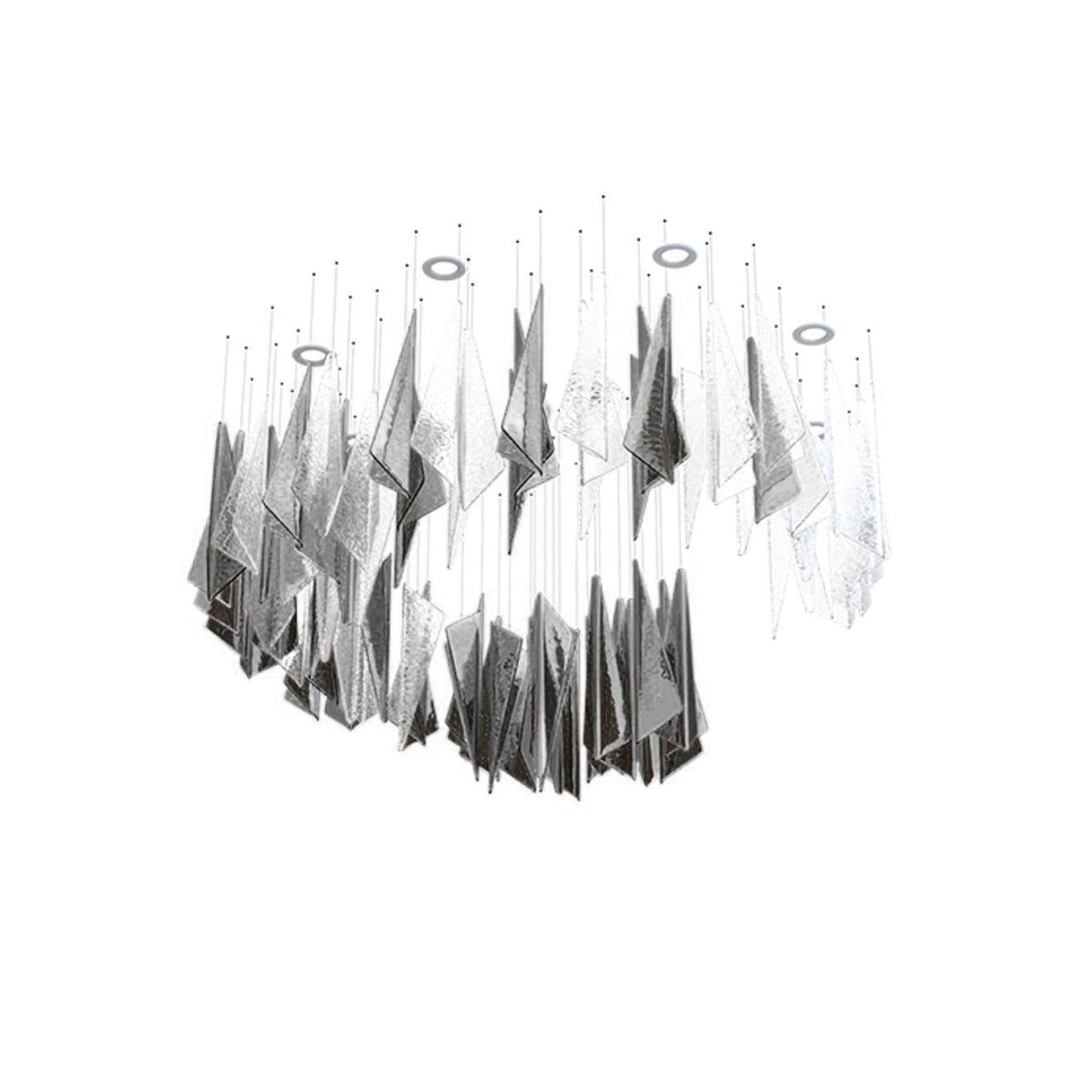 Nyvinia Glass Feather-Shape Chandelier