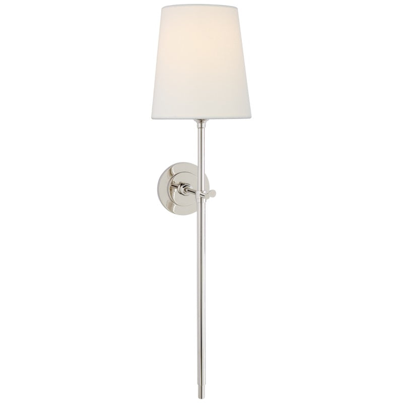 Elyse Brass White Tapered Shade Wall Light