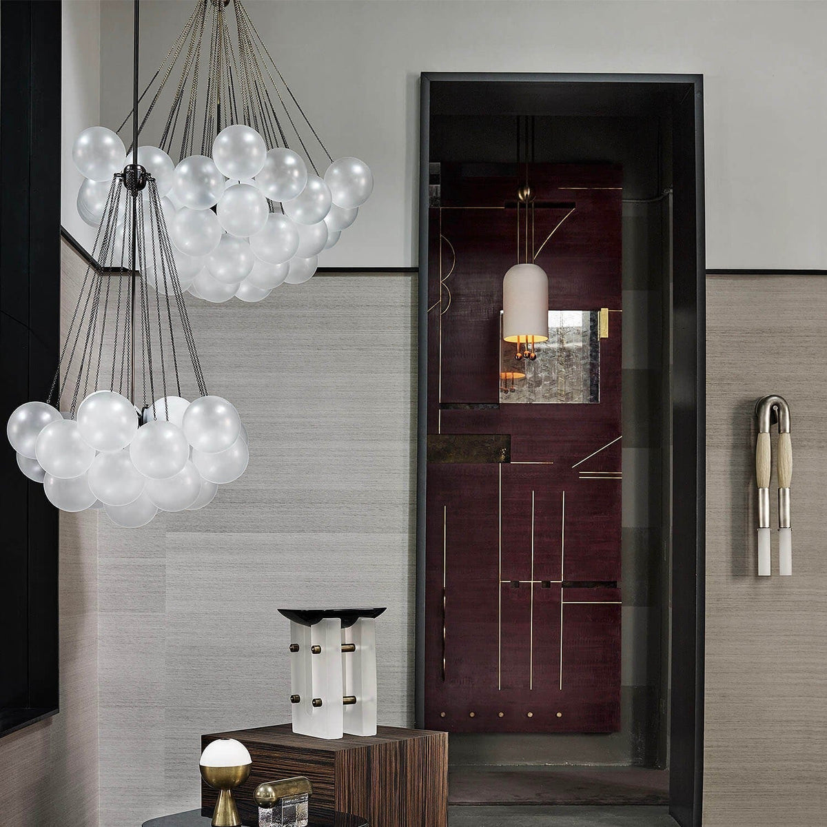 Eiririra Chandelier Bubble Frosted Glass
