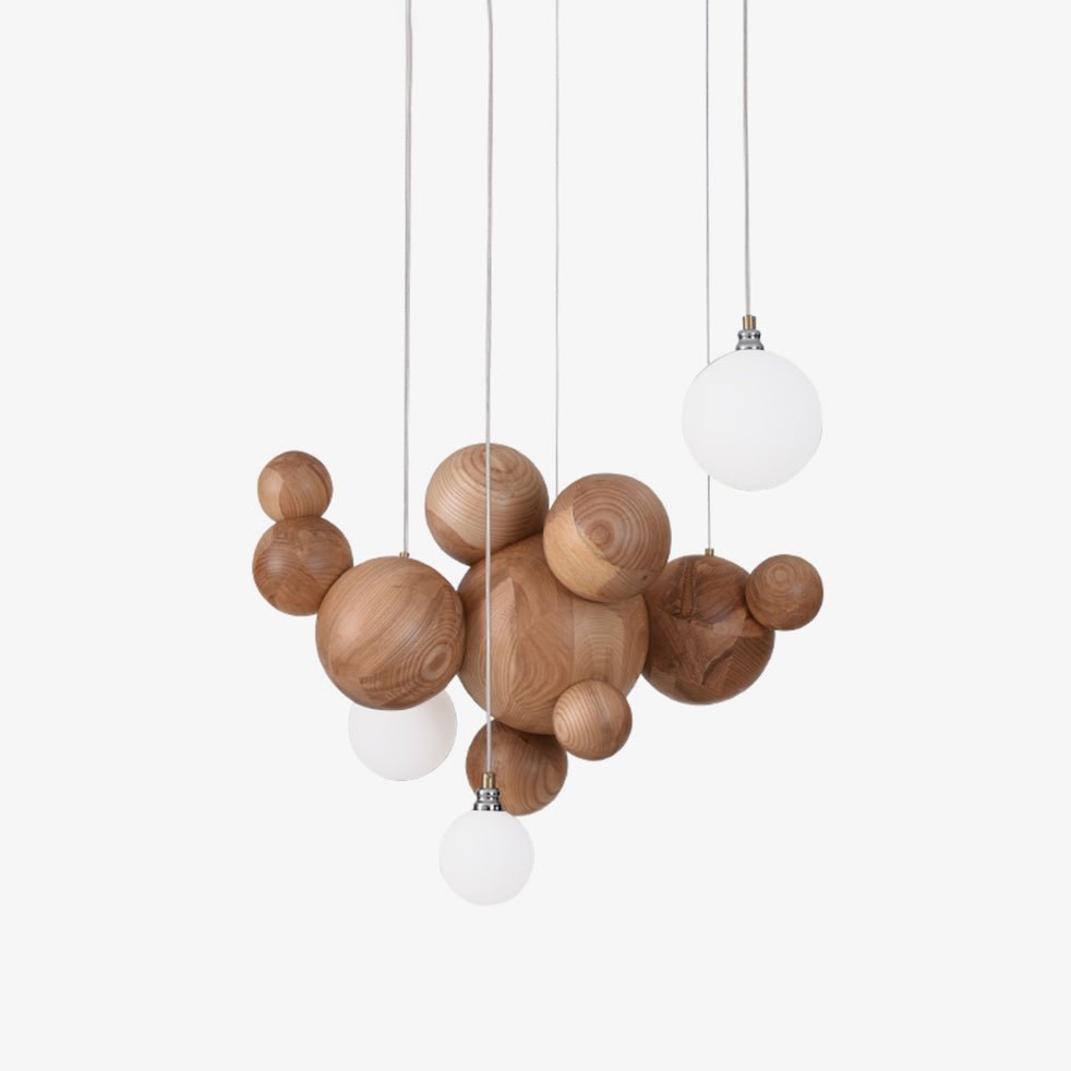 Elveraria Chandelier Wood & Acrylic Bubble Ball Cluster