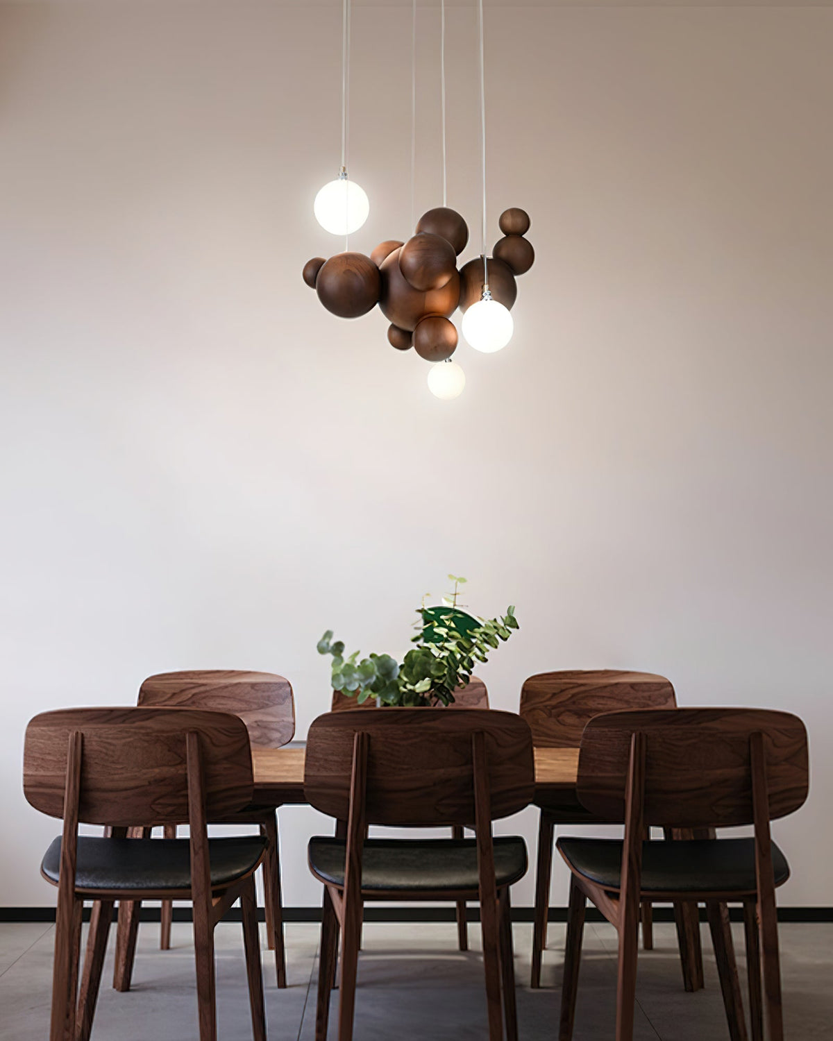 Elveraria Chandelier Wood & Acrylic Bubble Ball Cluster