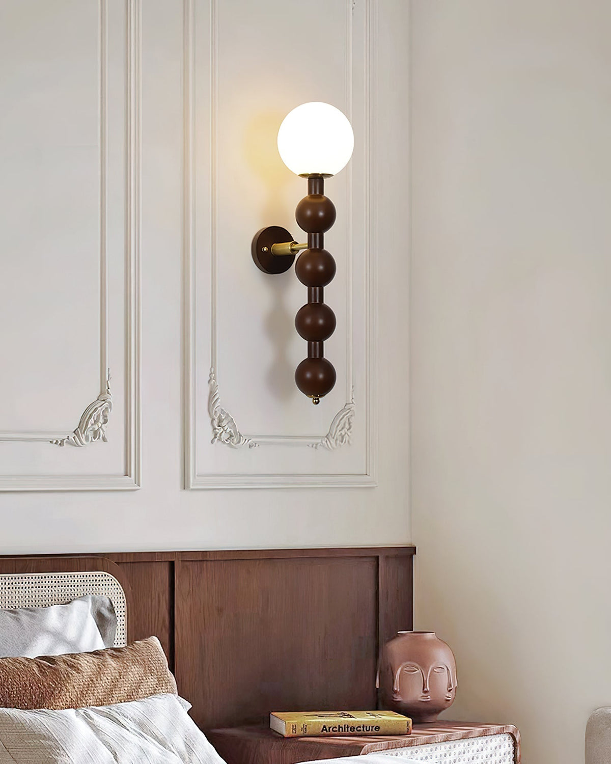 Olaeia Modern Minimalist Bubbly Wooden Glass Wall Lamp