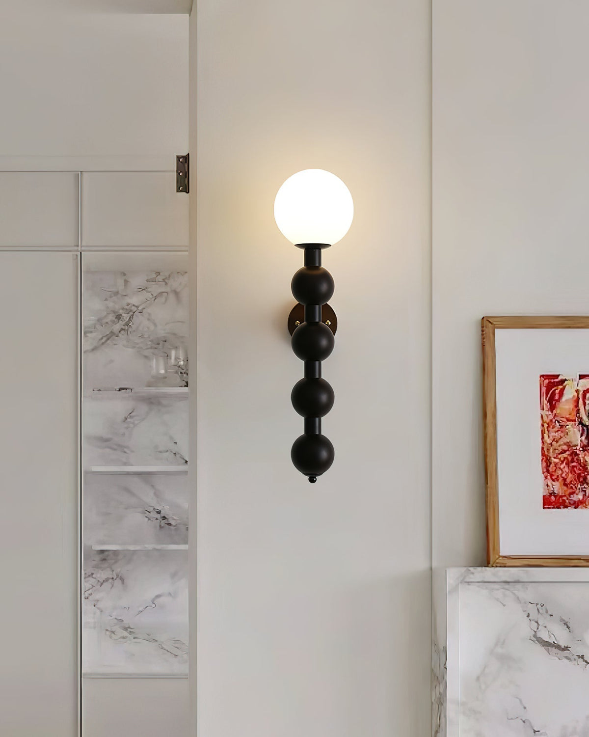 Olaeia Modern Minimalist Bubbly Wooden Glass Wall Lamp