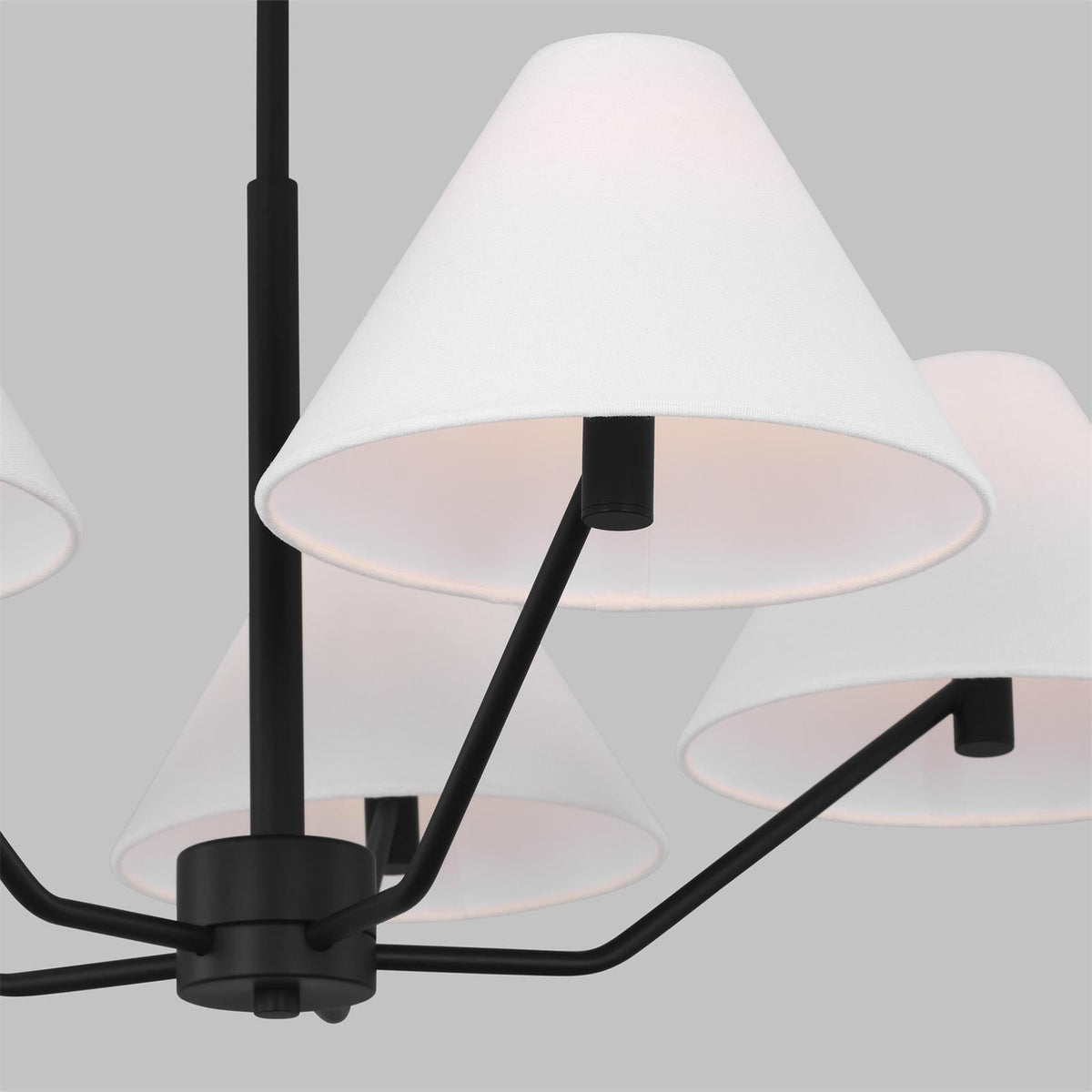 Kevenor Chandelier Brass Fabric Cone Shades Modern