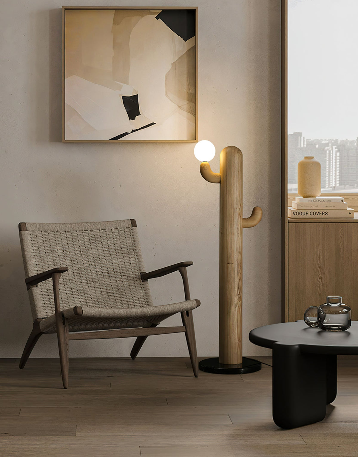 Blaze Cactus Wood Floor Lamp