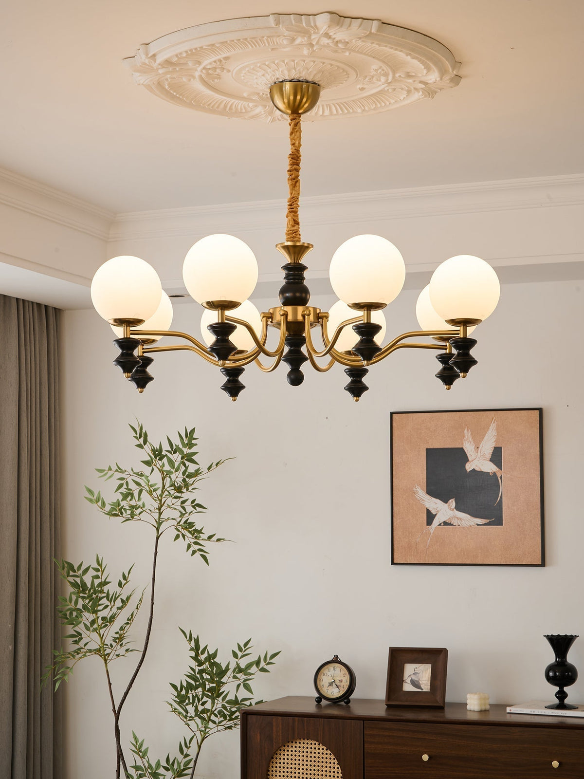 Ordore Traditional Elegance Vintage Wood Chandelier