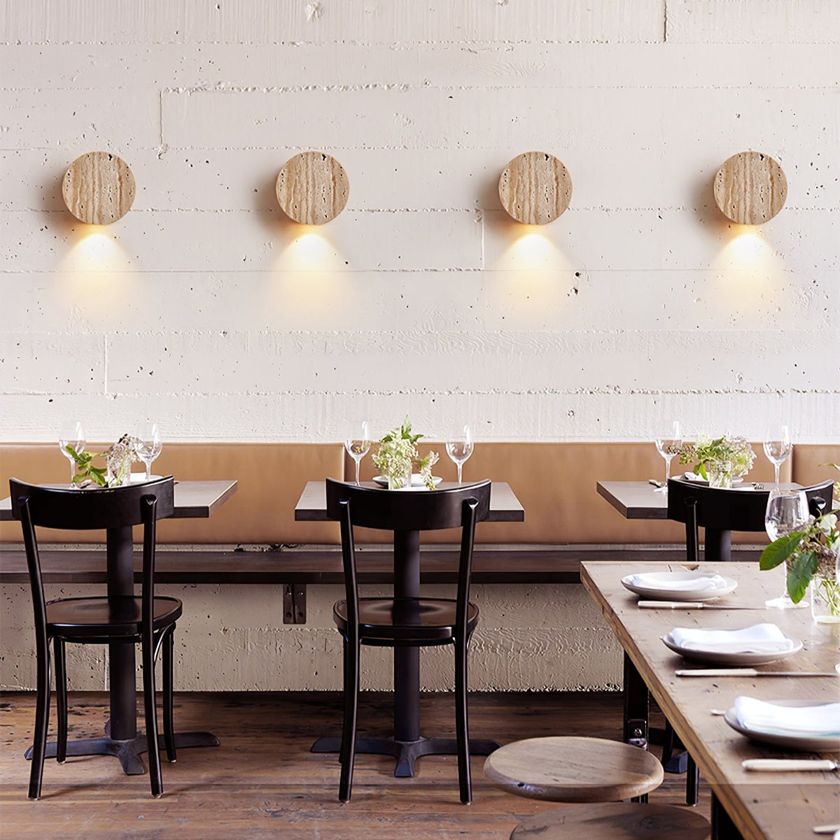Caelan Minimalist Travertine Wall Lamp