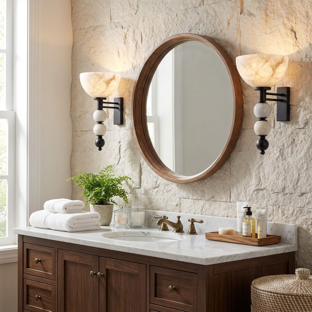 Loxhurst Alabaster Wall Sconce