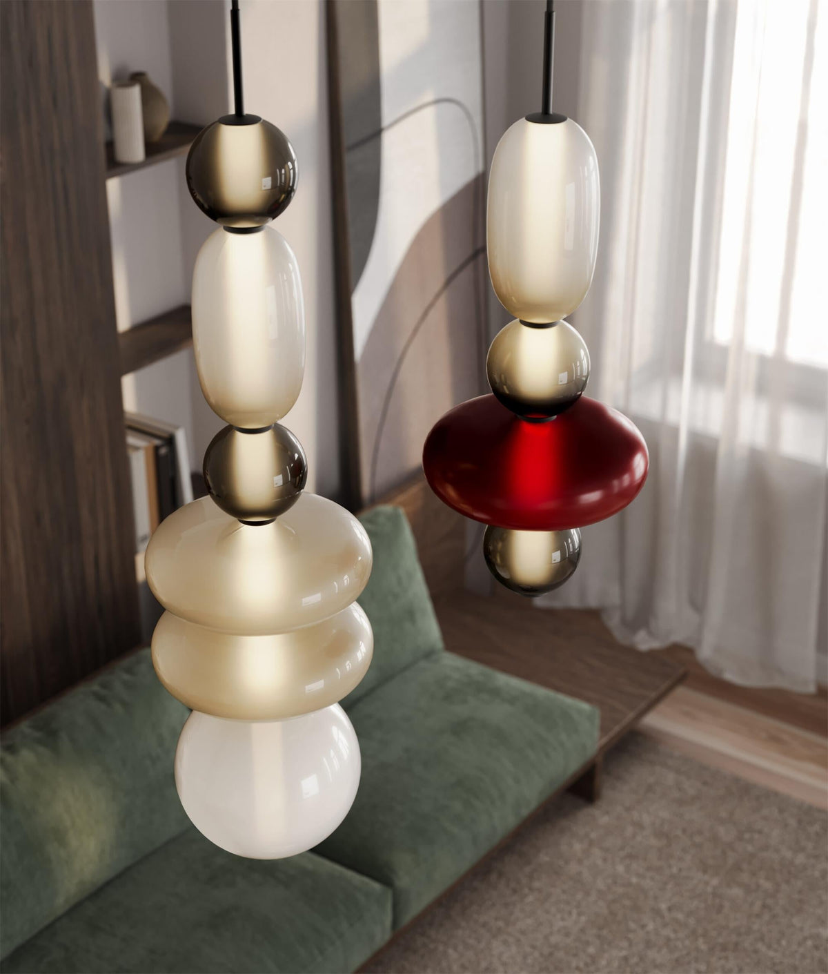 Zodore Premium Art Stained Glass Pendant Lamp