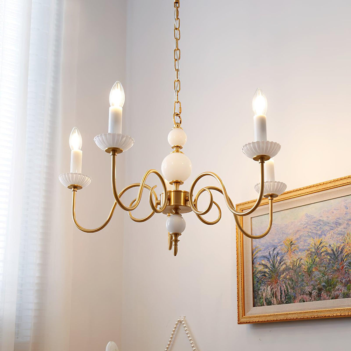 Oriirira Chandelier Carlita Gold Modern Five-Armed